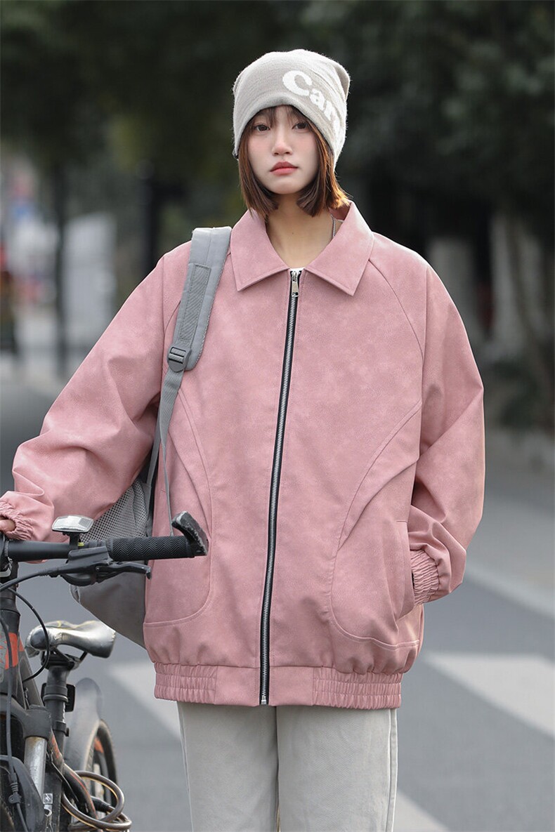 中性风皮衣夹克外套春季新款工装外套潮牌飞行夹克A436-1801-P75,男装夹克,电商A436