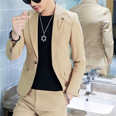 18秋冬款潮男宴会修身驼色西服XW11西外套P155西服两件套装P220，男装西服，星座419（原A233）