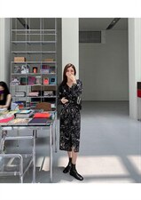 秋季新款韩版修身淑女气质高雅时尚连衣裙，女装连衣裙，荷塘月色