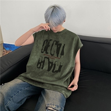 2025夏季新款潮流字母印花麂皮绒多色背心bxjp334-特批19控38，男装背心/马甲，星座605(原A050)