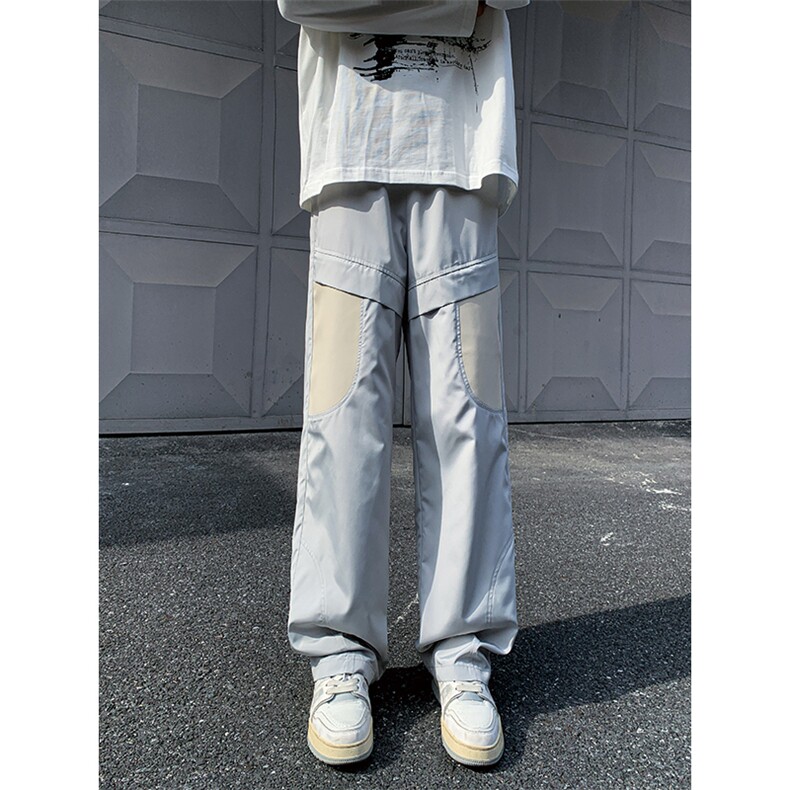 8XL-M拼接PU皮冲锋裤男特大码防风防水登山工装裤KZ016P53加绒63,男装工装外套,电商B312