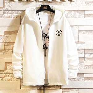 JK65224-P45 连帽夹克男大码胖子棒球服上衣外套 砖墙挂拍图片