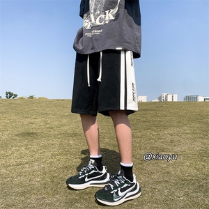 XZ616 夏季新款麂皮绒印花拼接短裤休闲五分裤 TY857  P45 控 58图片