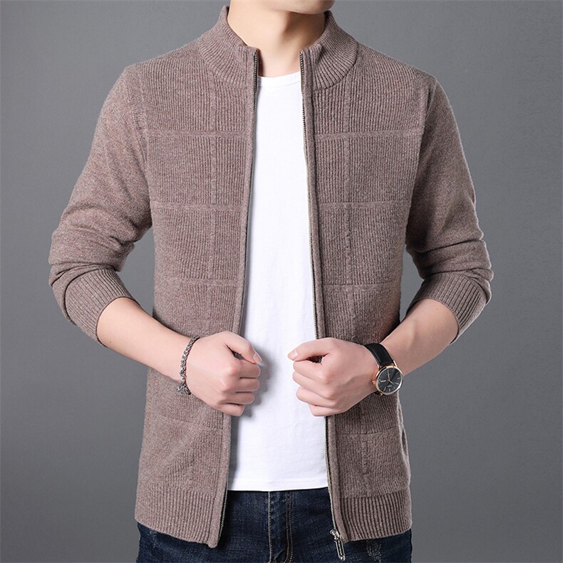 CM19028钱塘2020-2中年男士冬季厚款开衫拉链商务休闲羊毛衫P157图片