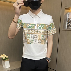 PL014-特P35控55社会小伙翻领Polo衫男士短袖t恤男夏季潮牌潮流，男装Polo衫，电商D310B-1