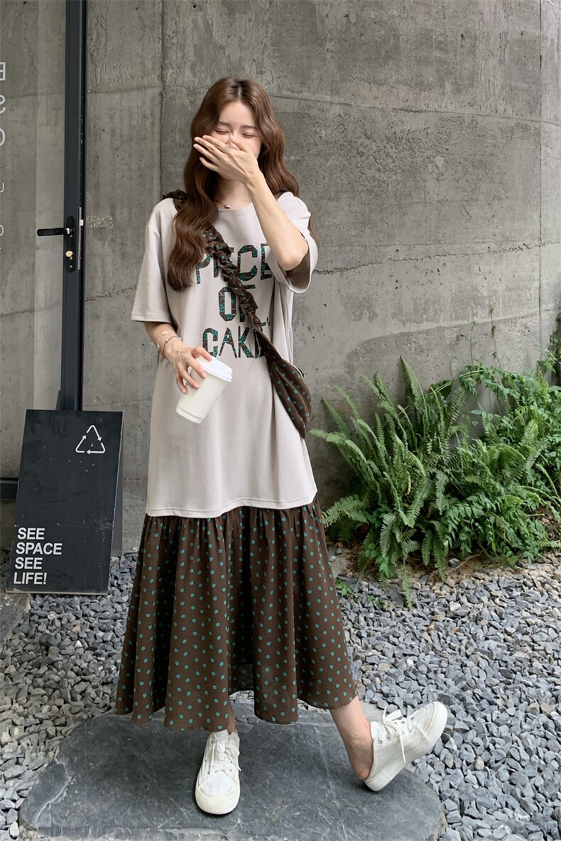 现货带包拼接连衣裙带包2D014-9075-P145-K218,女装连衣裙,2D014
