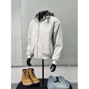 现货！10%羊毛假两件格子连帽毛呢棉衣 1005-CHYWT02-P108图片