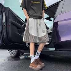 短裤男夏季美式复古拼接五分裤潮牌宽松大码XZ102B-1DK2510P30，男装牛仔裤，星座102B-1