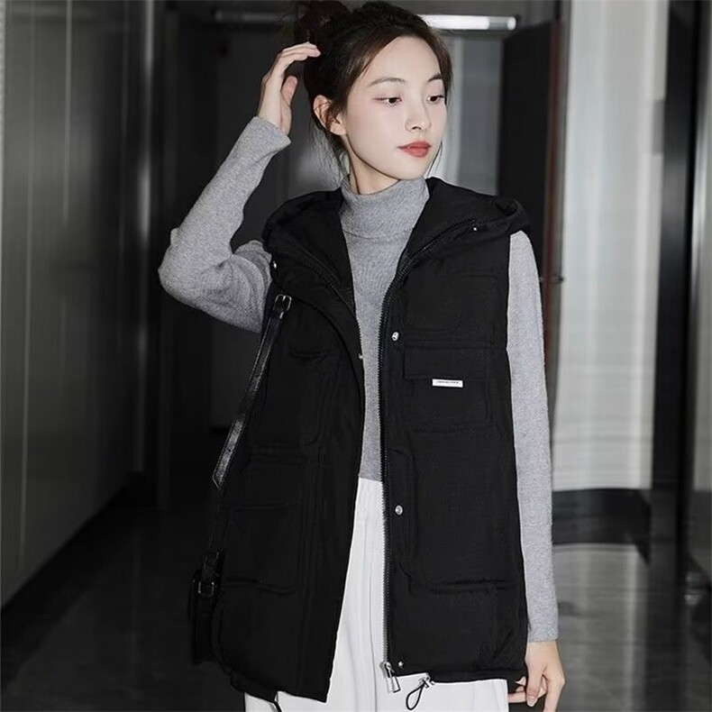 新款潮流马夹女2025秋冬韩版坎肩显瘦外套连帽马夹棉服背心，男装背心/马甲，星座1210-1