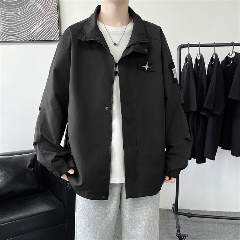 F218-P602024春季新款潮流百搭宽松工装外套潮牌翻领夹克男现货,男装夹克,星座512-6