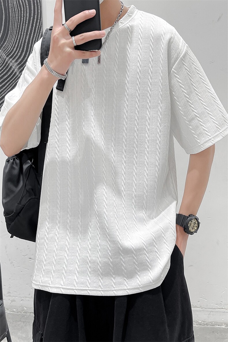 2022夏季新款压花休闲宽松男短袖A161-TH03-P35,男装T恤,电商A161-2