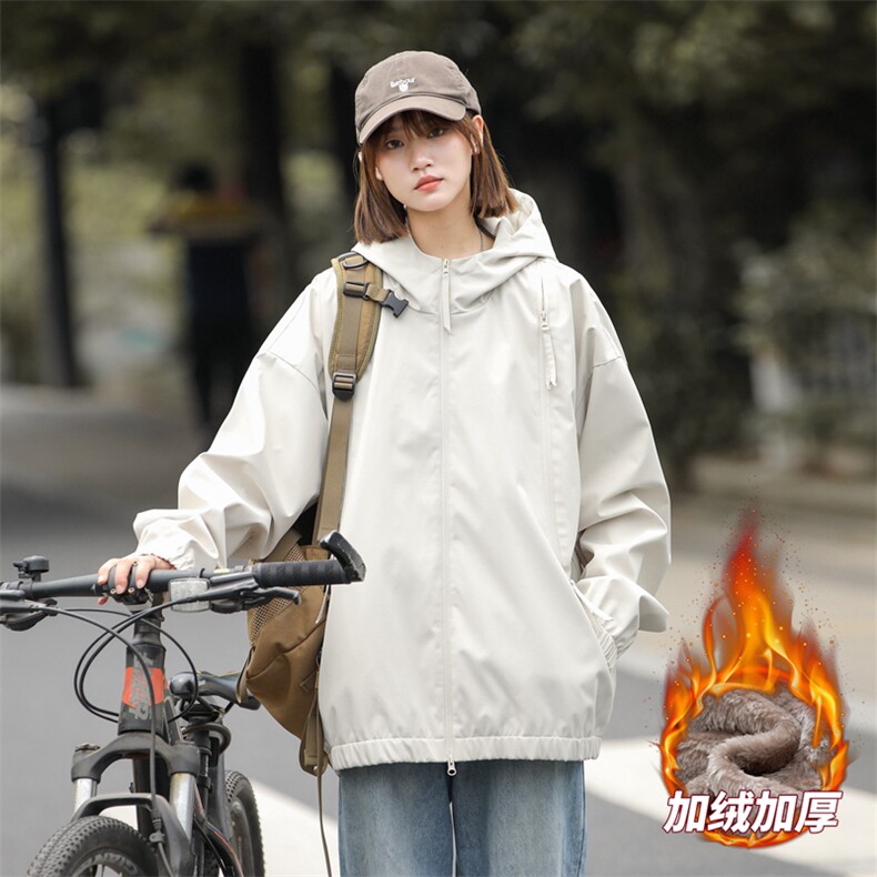 加绒加厚男女同款防水连帽多色冲锋衣外套光版二开A1208特P82,男装夹克,星座309（原A406）