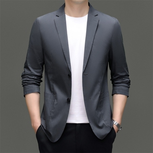 秋季新款西装男西服简约外套西服商务休闲小西装单西图片
