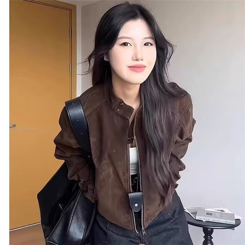 外套女2025年新款春秋新款高级感炸街小个子机车服夹克，女装马甲，星座218-8