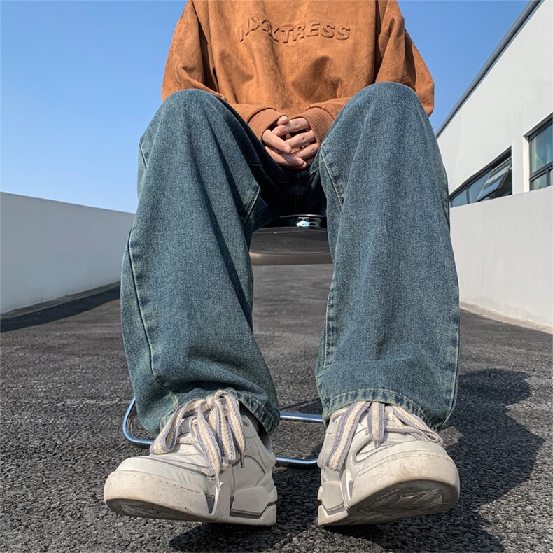 深度库存！现货3万+牛仔裤男阔腿直筒长裤A080-9231-P30,男装牛仔裤,电商A080
