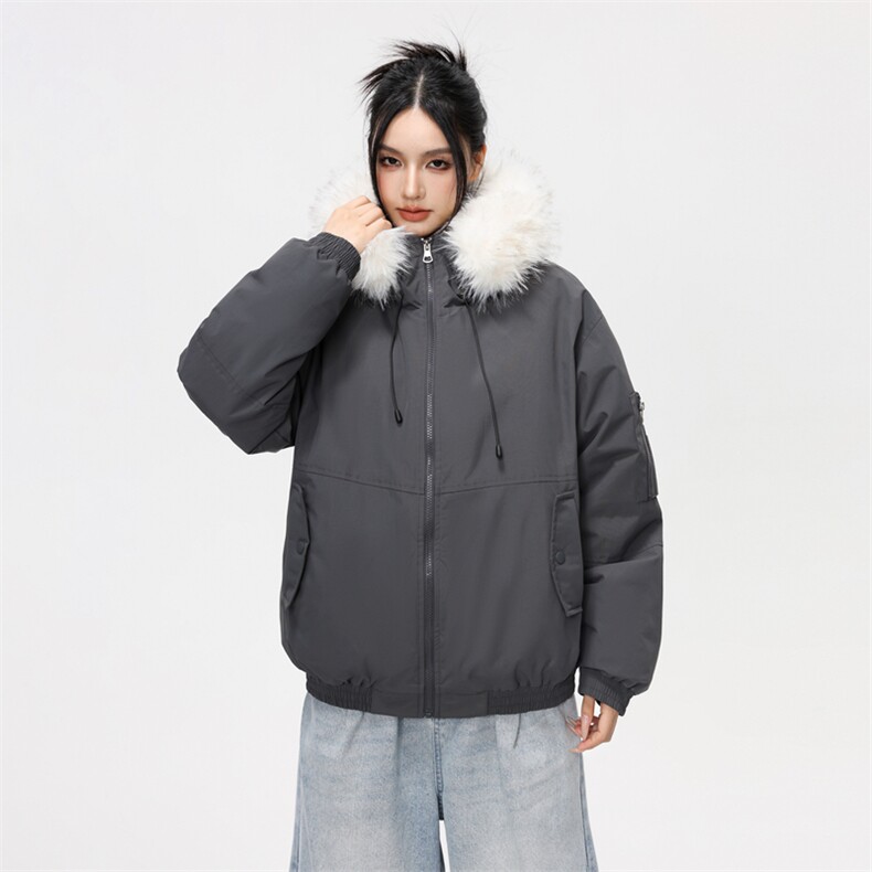 冬季加厚百搭连帽棉衣复古潮牌大毛领外套男女潮B2525-特P88,男装棉衣,星座610B-1