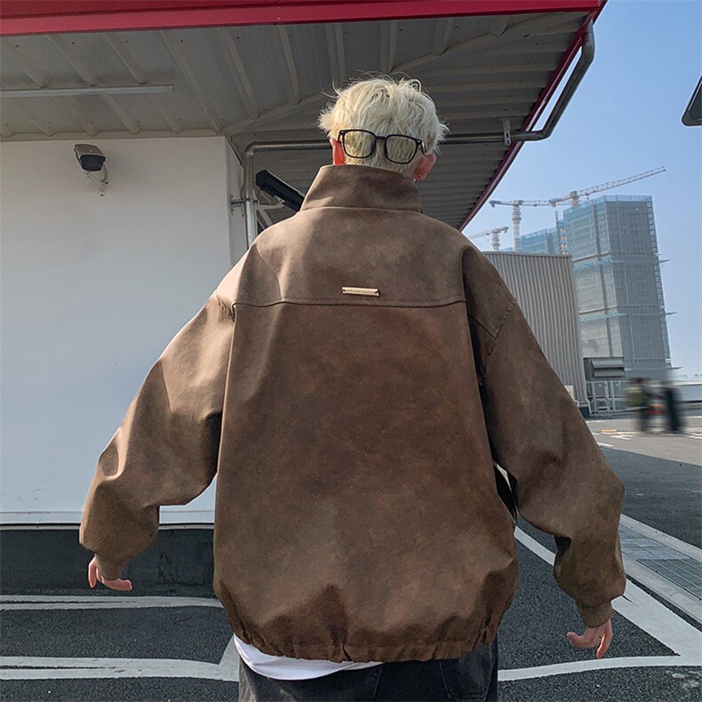 量大优高品质拉链大口袋复古做旧PU皮夹克1213-DY2315特P80,男装夹克,星座1213