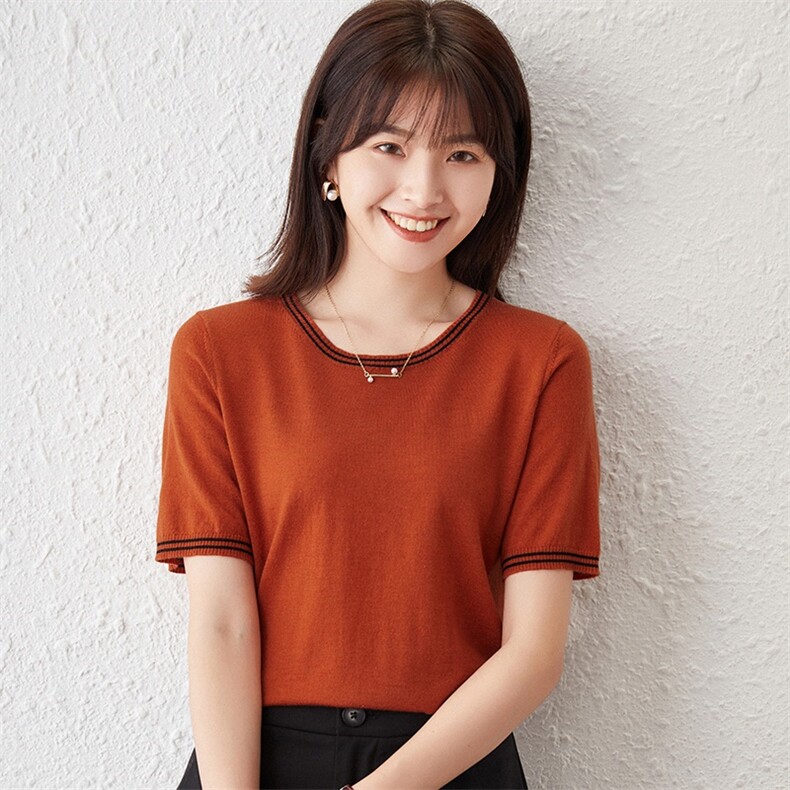 毛衣女新款2024初秋套头短款宽松显瘦针织上衣图片