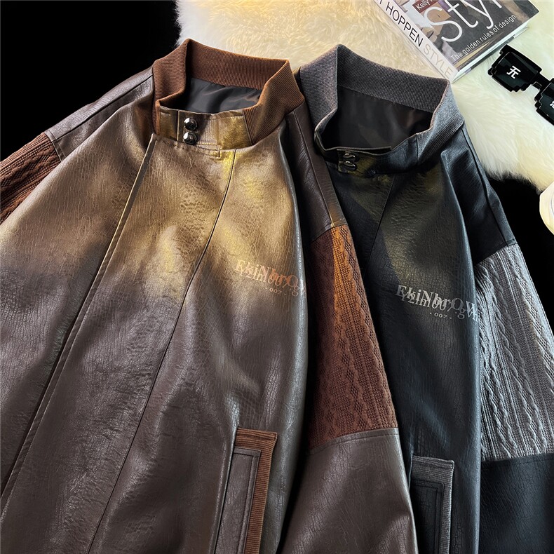 平铺肩膀民族风大码M-5XL夹克男情侣皮衣男女外套JK8756P110控149，男装民族服装，星座227-7