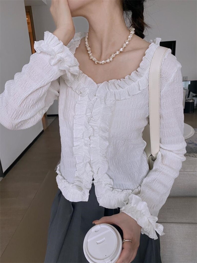 荷叶边小衫，其它，驿谷