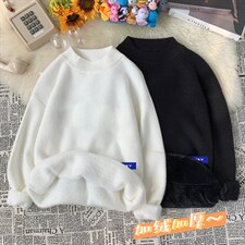M18202-P45加绒款-P65半高领毛衣男士大码针织衫男毛线衣男，男装针织衫/毛衣，电商A040