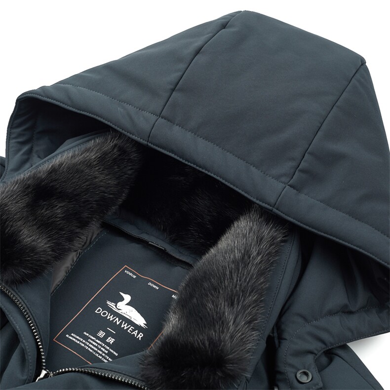 羽绒服男长款爸爸冬装连帽保暖中年脱卸水貂领外套YYYR9999-P370，男装羽绒服，电商B212（原钱塘6029）