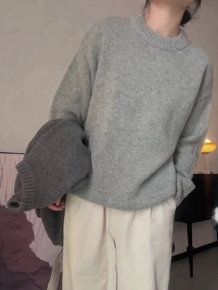 新款宽松羊毛衫羊毛女时尚百搭保暖舒适,女装羊毛衫,恩泰羊绒