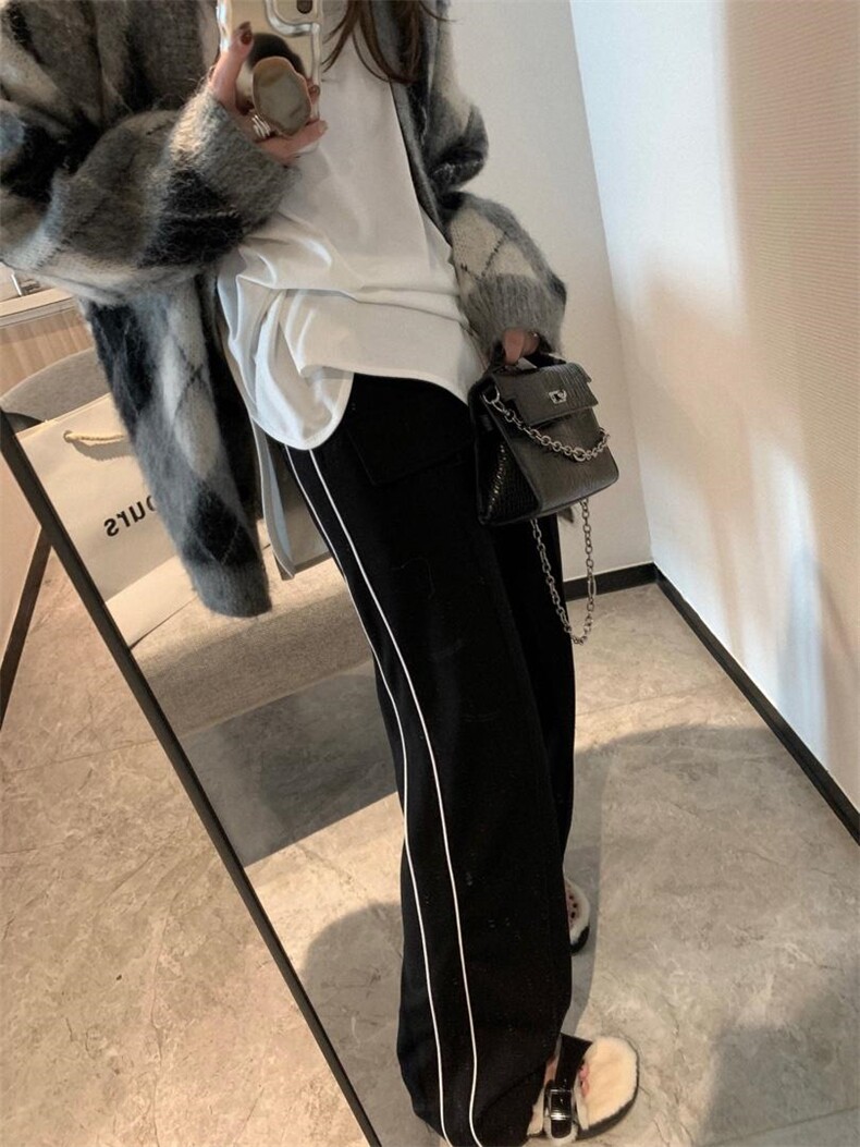 现货秋冬新款口袋校服卫裤，女装休闲裤，XTZ style