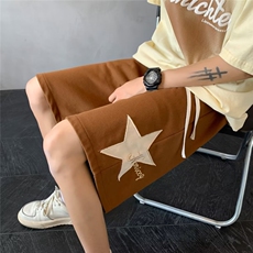 港风夏季舒适宽松休闲带抽绳短裤仿棉DK931p30，男装牛仔裤，星座1013