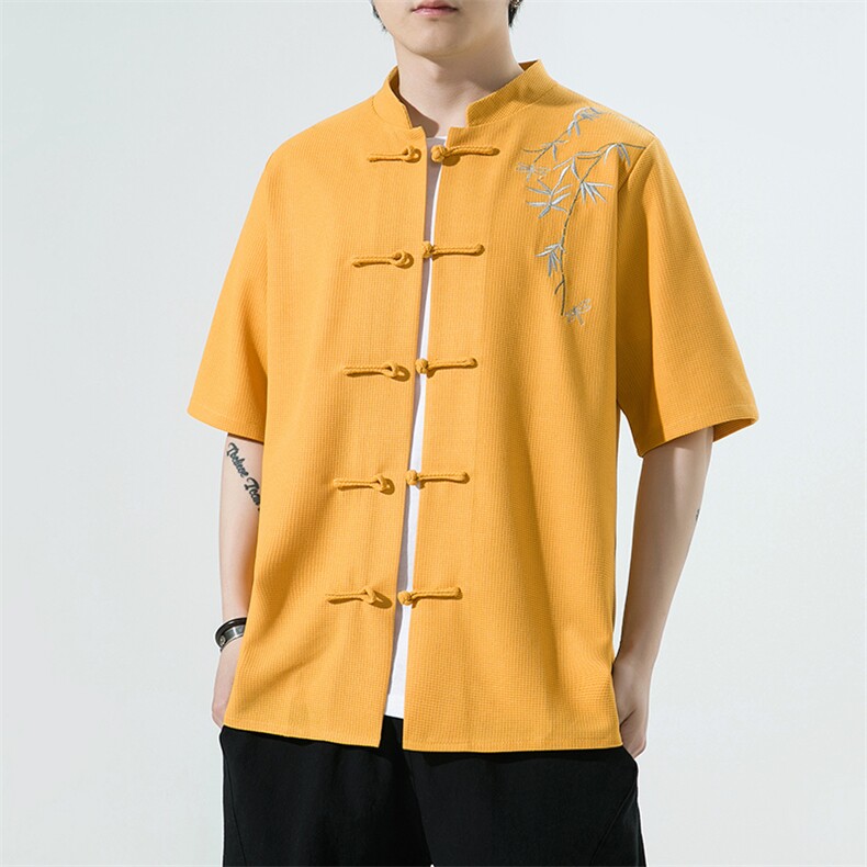 新中式风潮T恤短袖民族服饰刺绣汉服时尚唐装T329-P58,男装T恤,电商A227