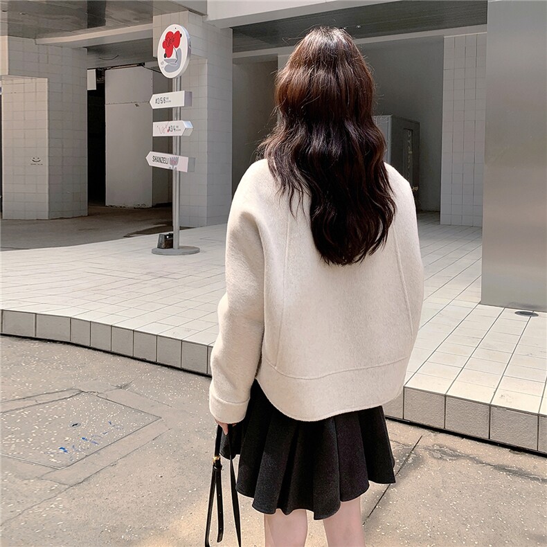 【现货】双面尼短款外套D208P215K298,女装毛呢外套,2D008