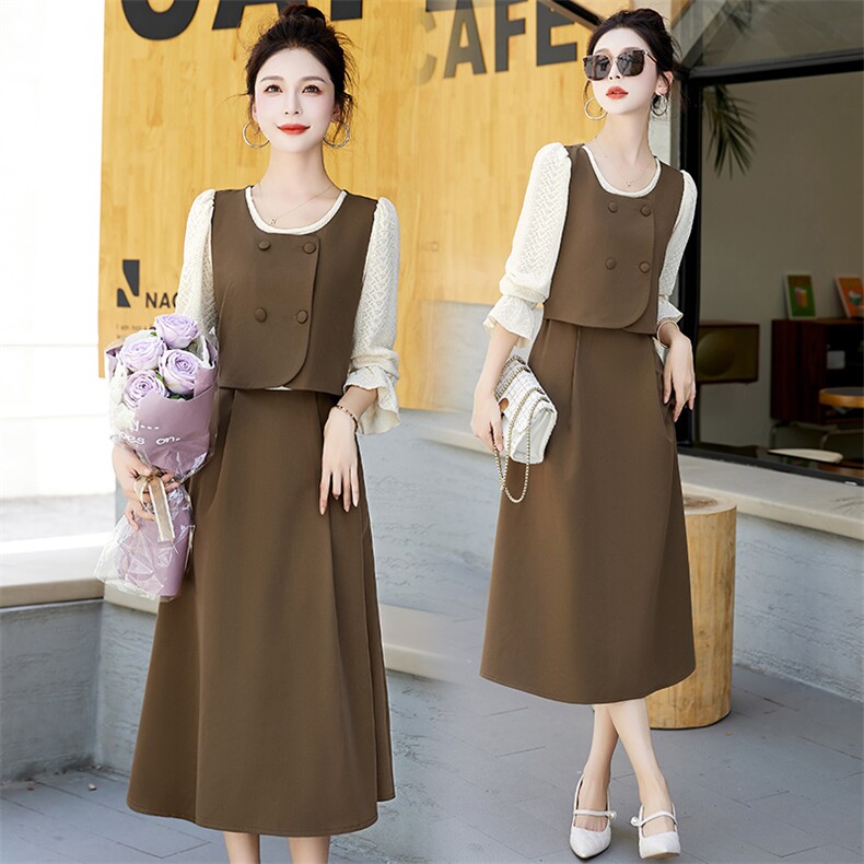 档口大量现货2024秋季新款简约优雅气质时尚修身显瘦连衣裙，女装连衣裙，芭米依尚