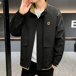 春秋季新款夹克男士立领外套M字母设计百搭工装上衣外套702-P52图片