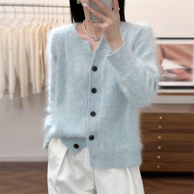 2025年秋季时尚百搭通勤简约休闲开衫，女装羊绒衫，仟禧羊绒