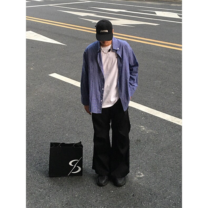 特P50无差价新款秋季时尚格子长袖衬衫-HS2318男模外景,男装衬衫,电商A003