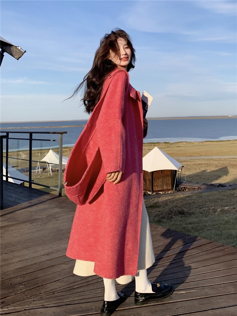 2025秋冬新款双面羊毛呢外套大衣女,女装双面呢大衣,曼娅璐