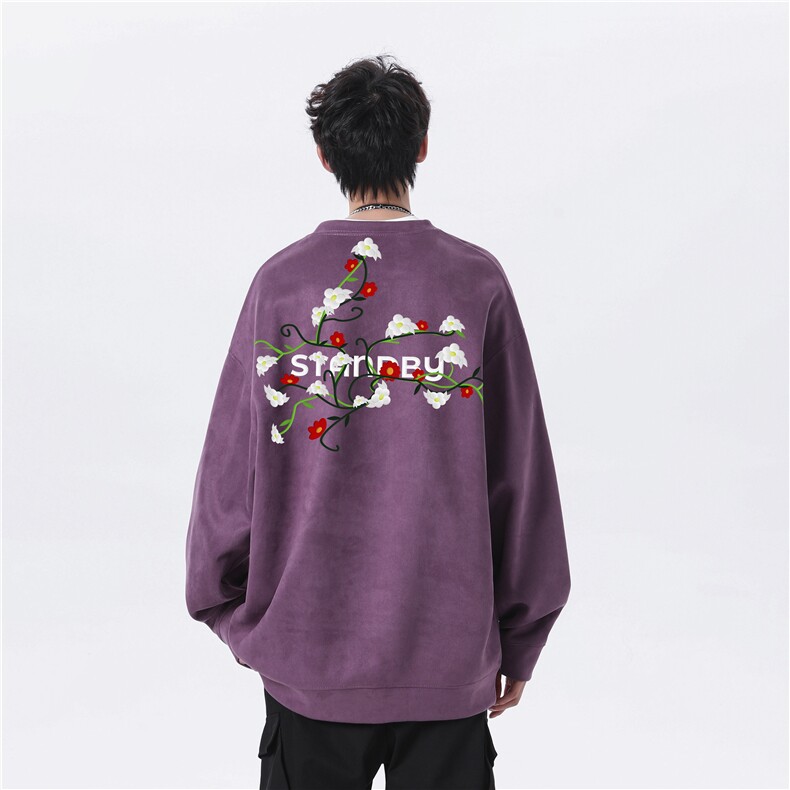 2025秋季新款卫衣男wyjp-3920麂皮绒圆领特p35控69,男装卫衣,星座605(原A050)