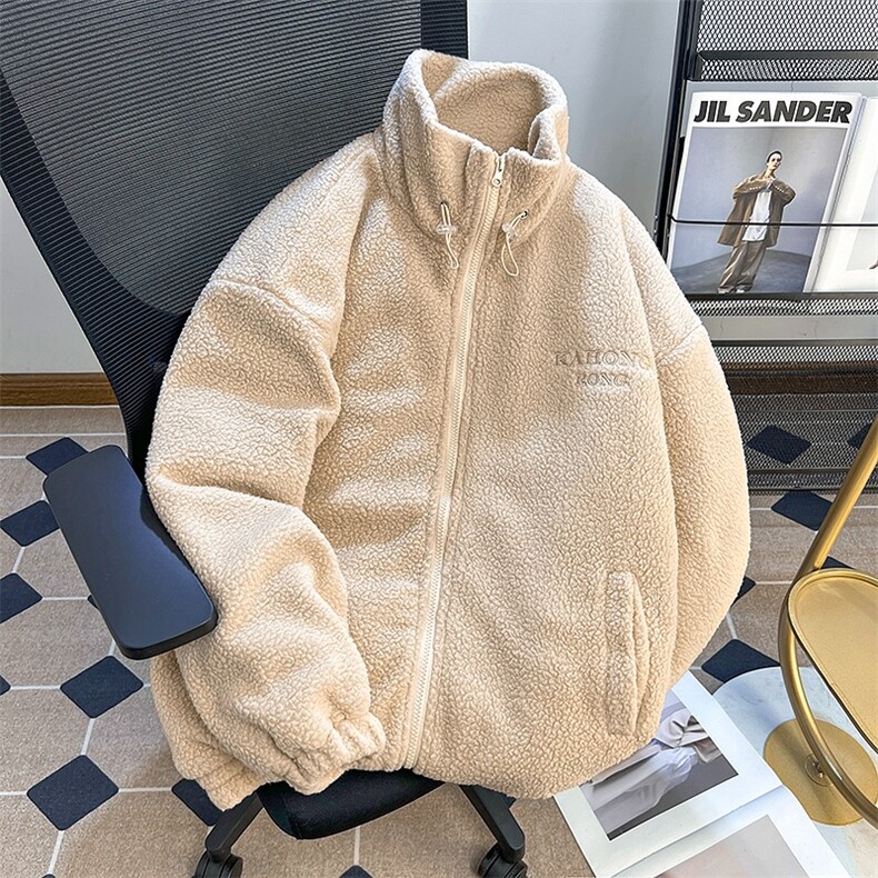 摇粒绒立领男潮牌冬加绒加厚宽松羊羔绒毛棉服保暖棉衣TT525P65,男装棉衣,星座1013-5