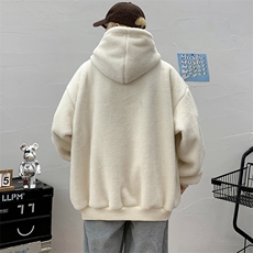 秋冬加绒加厚羊羔绒卫衣青少年休闲连帽外套男女975-P90控价118，男装卫衣，电商A441-1
