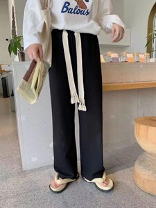 超火??宽抽绳 编织抽绳腰带阔腿裤,其它,海维恩