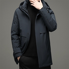 90%白鹅绒中青年男士连帽可卸商务休闲羽绒服冬季保暖ZG2922-P360，男装羽绒服，电商B212（原钱塘6029）