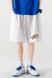 HD74064-P22 华夫格短裤男大码宽松五分裤男直筒中裤图片