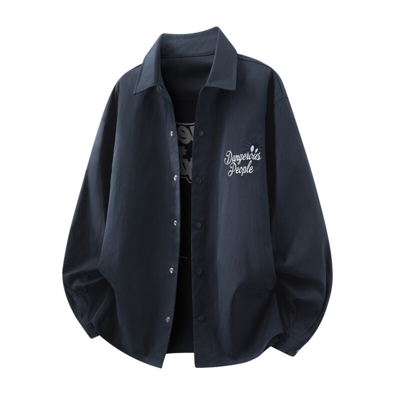 高品质鱼骨纹2026新款百搭翻领长袖衬衫A436-26019-P68118,男装衬衫,电商A436