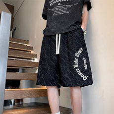 短裤男夏季新款港风宽松灯芯绒扎染五分裤DK3066-P28，男装牛仔裤，星座214-3