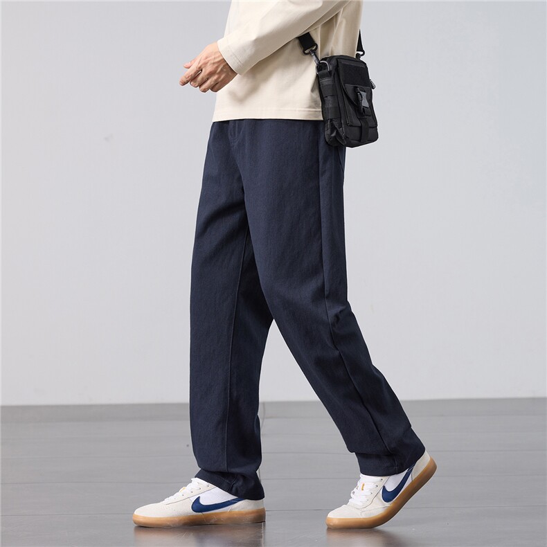 休闲裤男款秋冬季简约垂感宽松阔腿裤2025新款vibe裤子M2555-P45,男装休闲裤,星座509