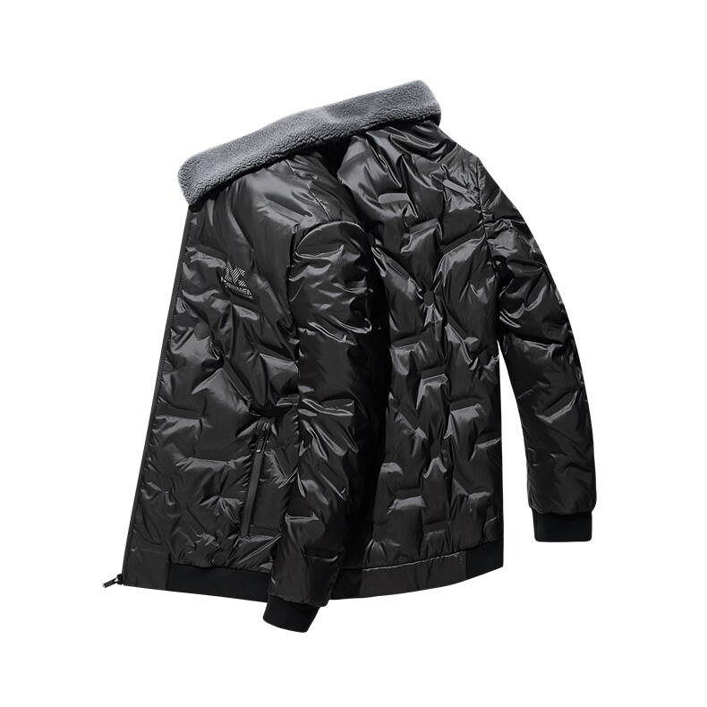 羽绒服可卸羊毛毛领中年男翻领羽绒服防寒纯色羽绒男ZL99667-P225,男装羽绒服,电商B212（原钱塘6029）