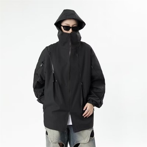美式秋季冲锋衣男防风防水拉链连帽外套百搭情侣休闲夹克CF88-P58图片