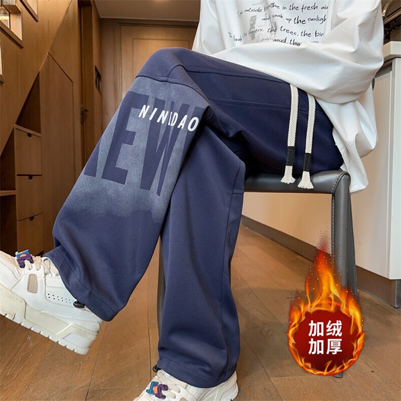 ！2025秋冬新款男士直筒裤百搭学生运动裤WK2057特P38加绒48，女装休闲裤，电商B220