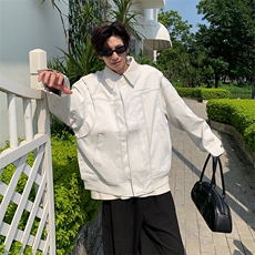 男女春秋PU皮夹克宽松休闲外套美式潮流上衣JK06-特P158，男装夹克，电商B327