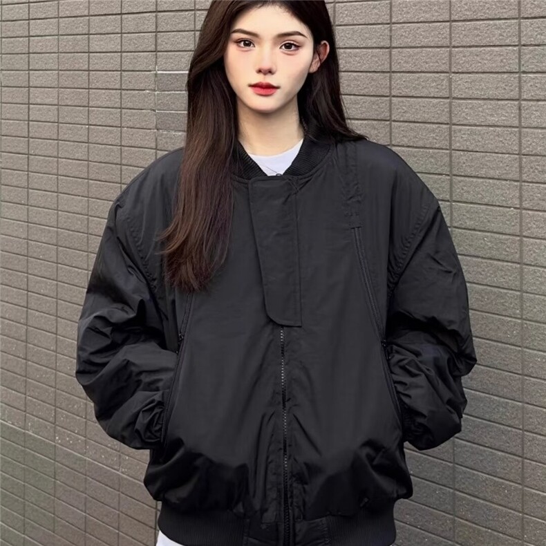 解构休闲棒球服飞行员夹克潮牌宽松多拉链美式复古外套JKT217图片